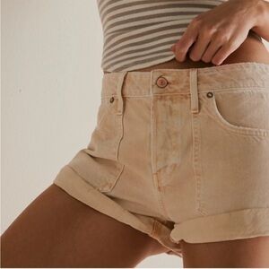 Free People We the Free Beginners Luck Slouch shorts peachy pink size 24